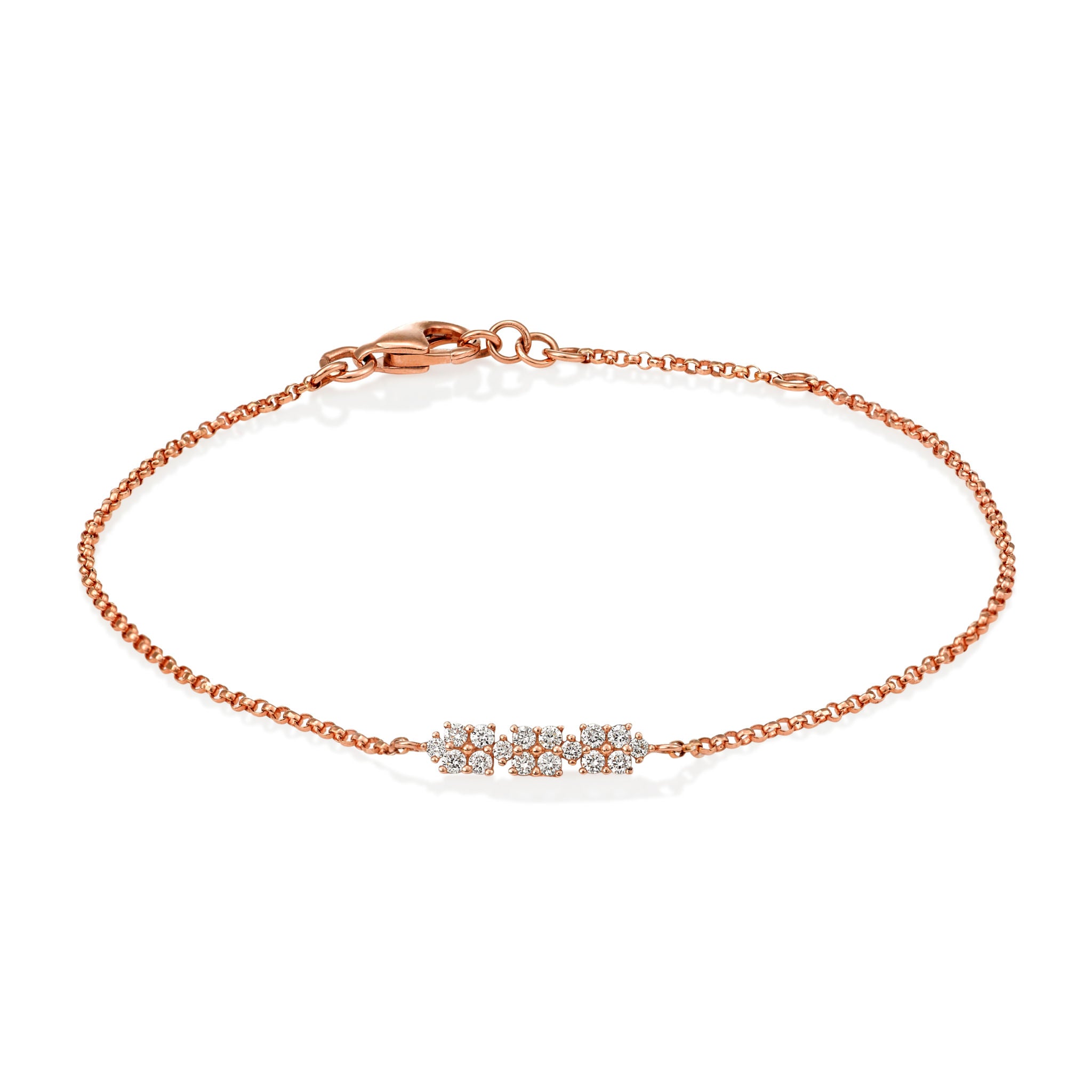 ROSE GOLD 3 IN A ROW BRACELET