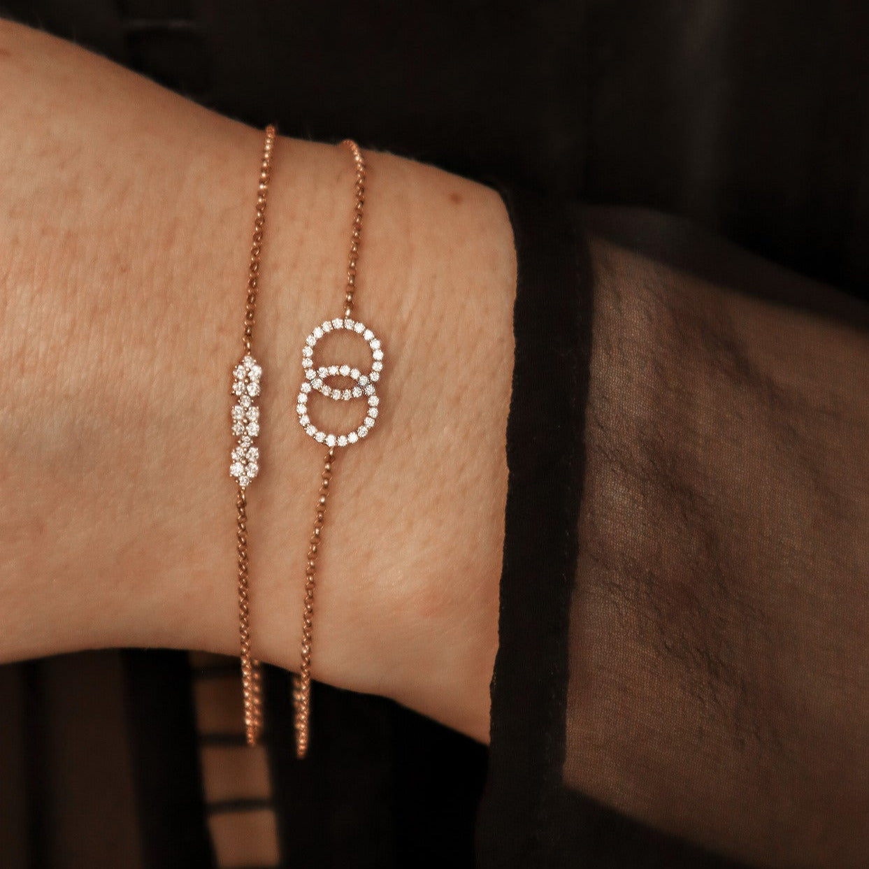 ROSE GOLD 3 IN A ROW BRACELET