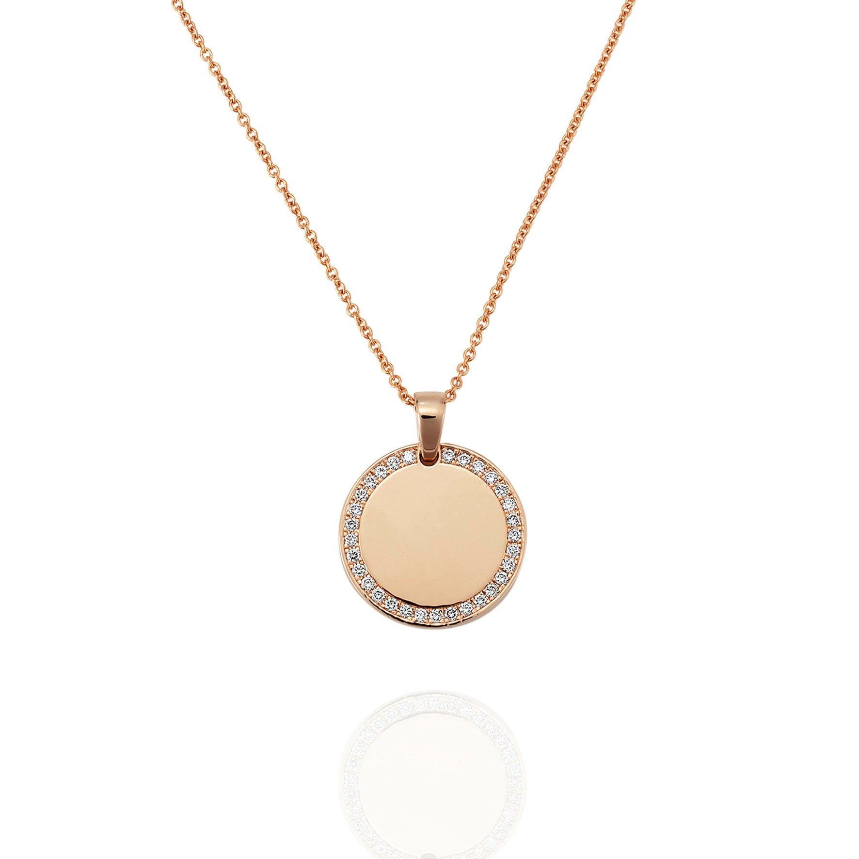 ROSE GOLD DIAMOND HALO LOVE MEDALLION