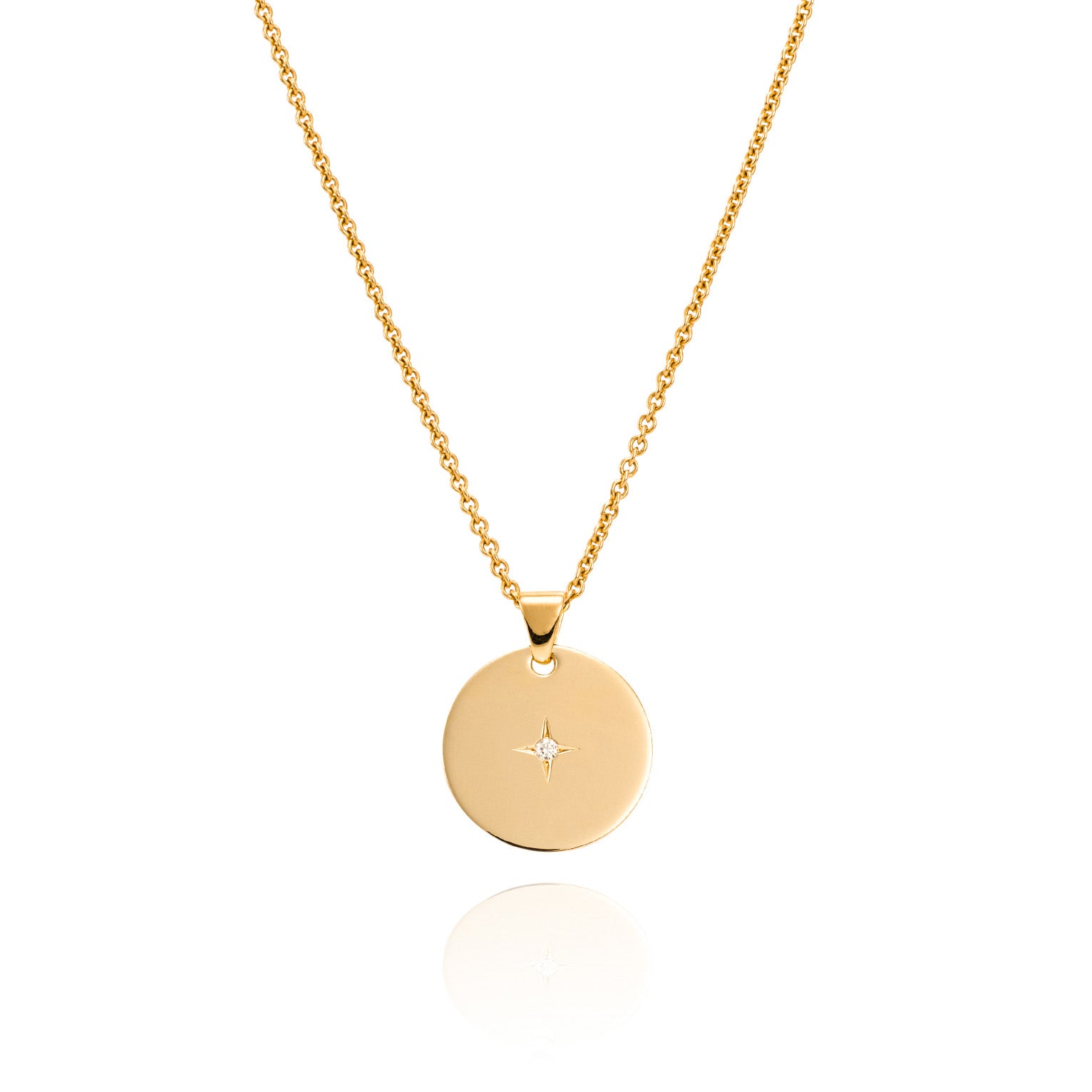 YELLOW GOLD STARBURST LOVE MEDALLION