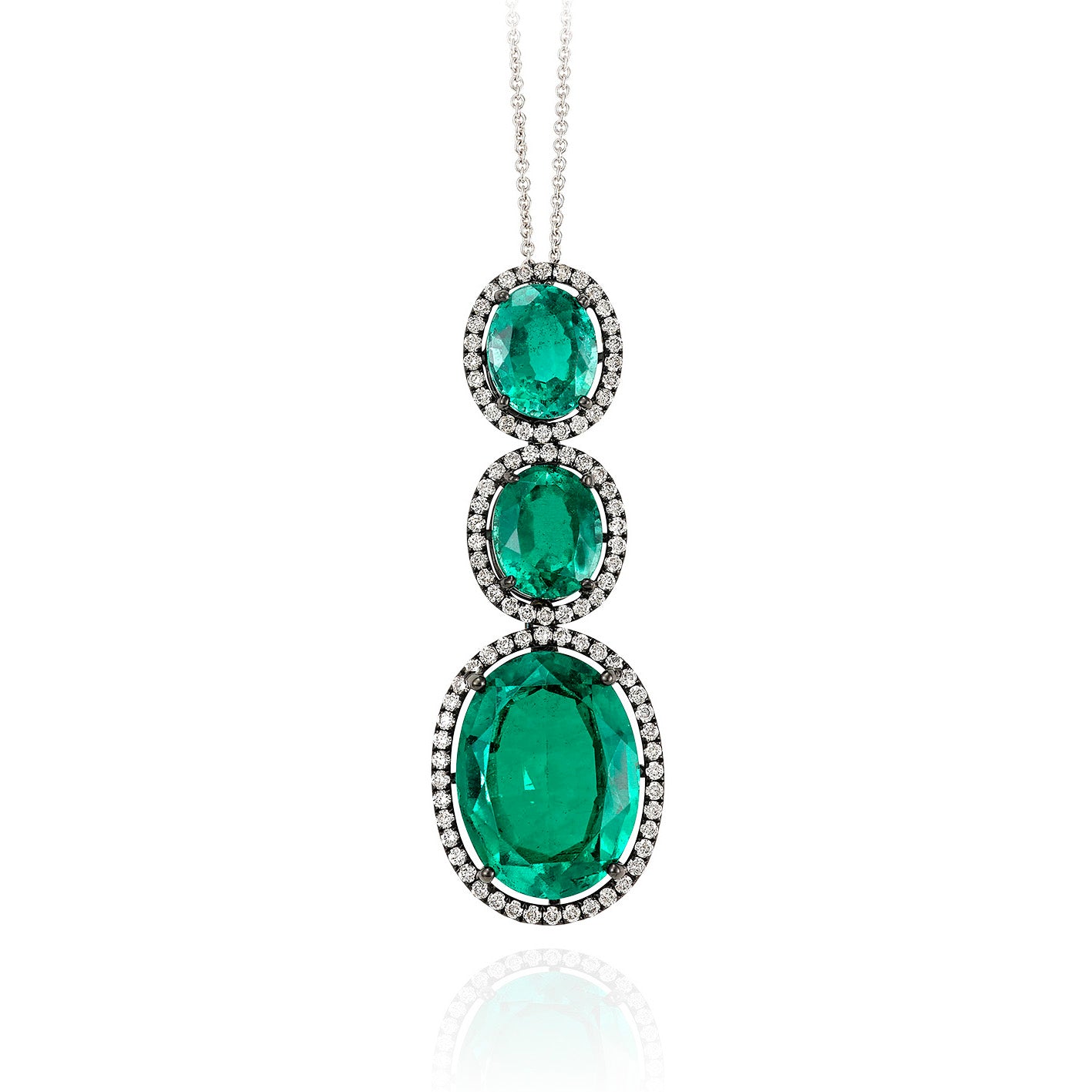 TRILOGY EMERALD & DIAMOND PENDANT