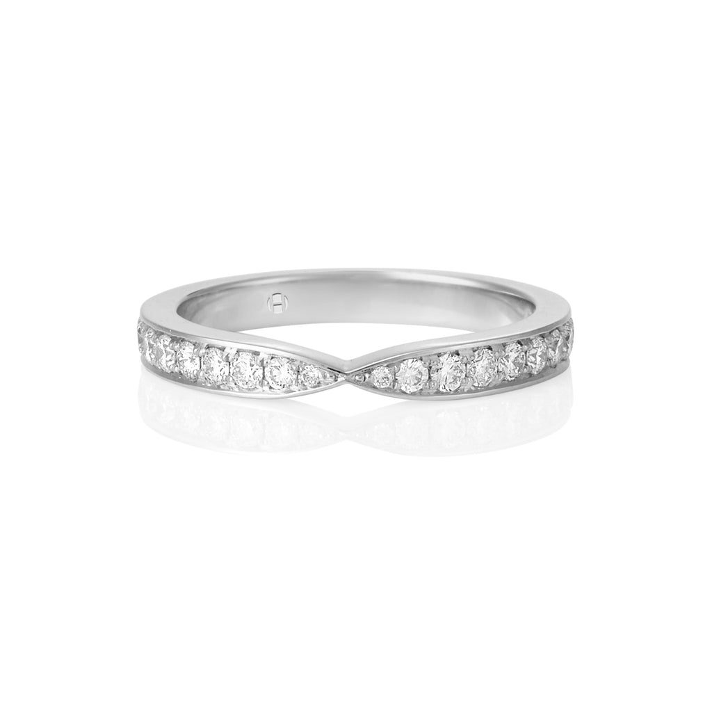 WHITE GOLD DIAMOND PINCHED RING 0.50CT