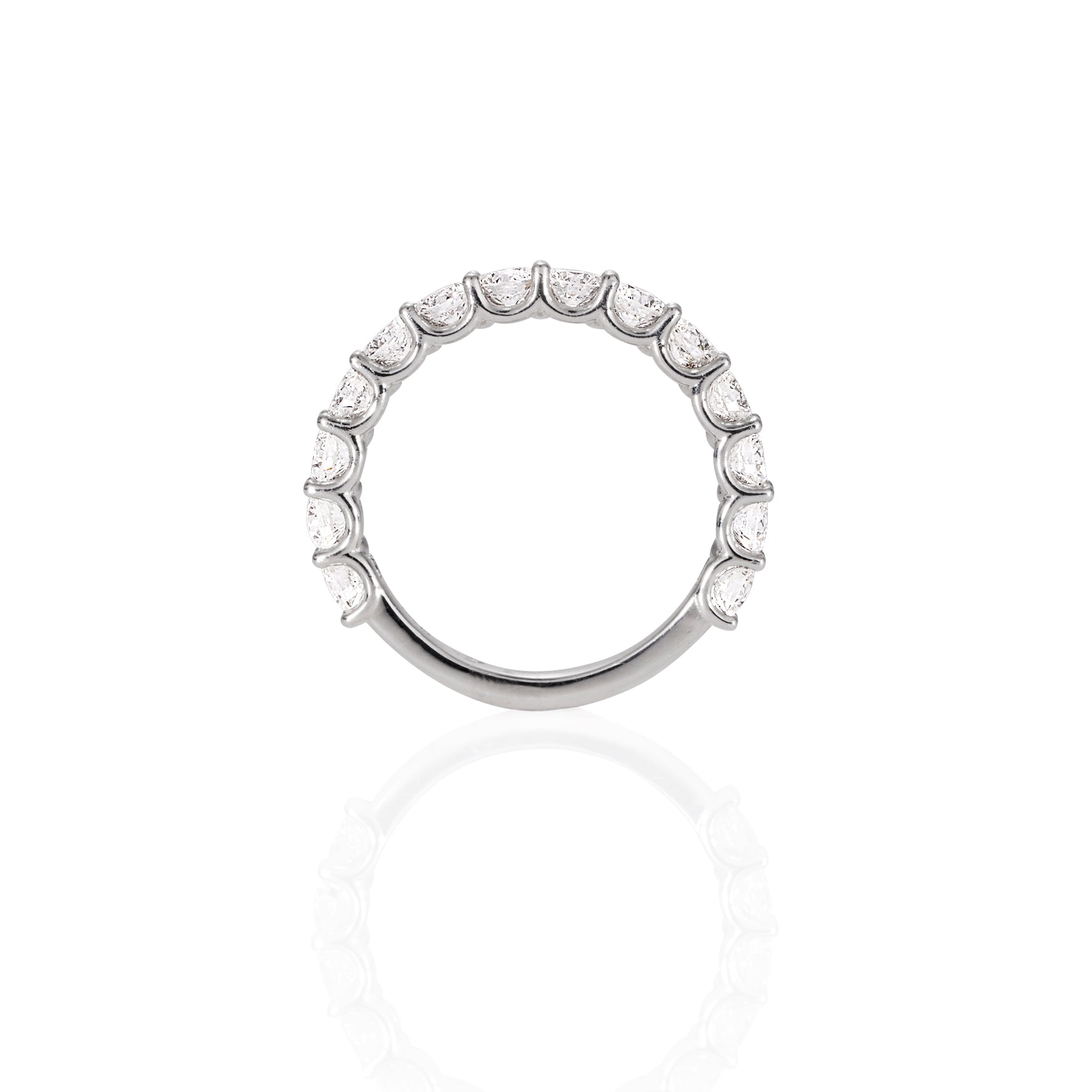 WHITE GOLD SHARED CLAW U-SHAPE DIAMOND RING 1.50ct