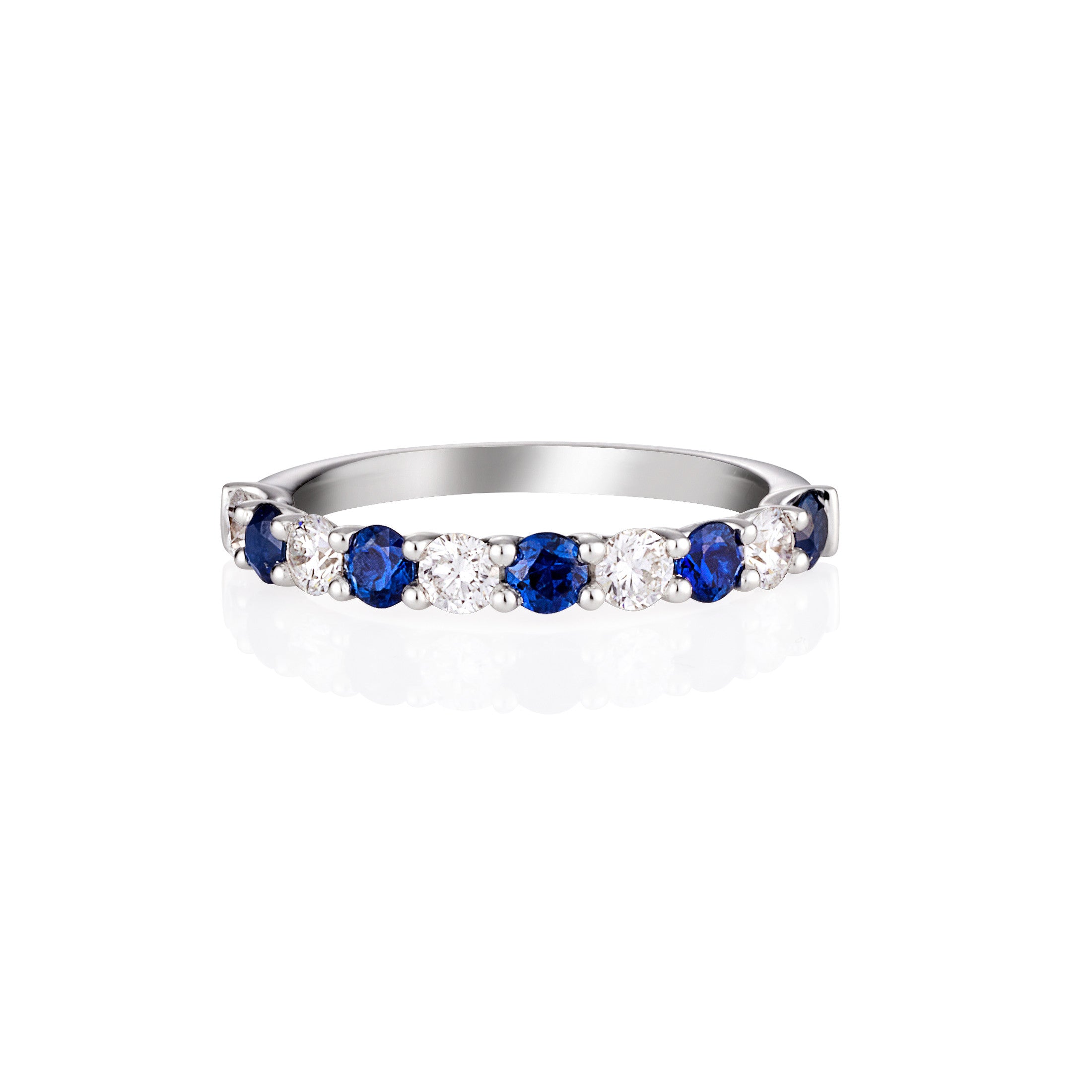 SAPPHIRE & DIAMOND SHARED CLAW RING