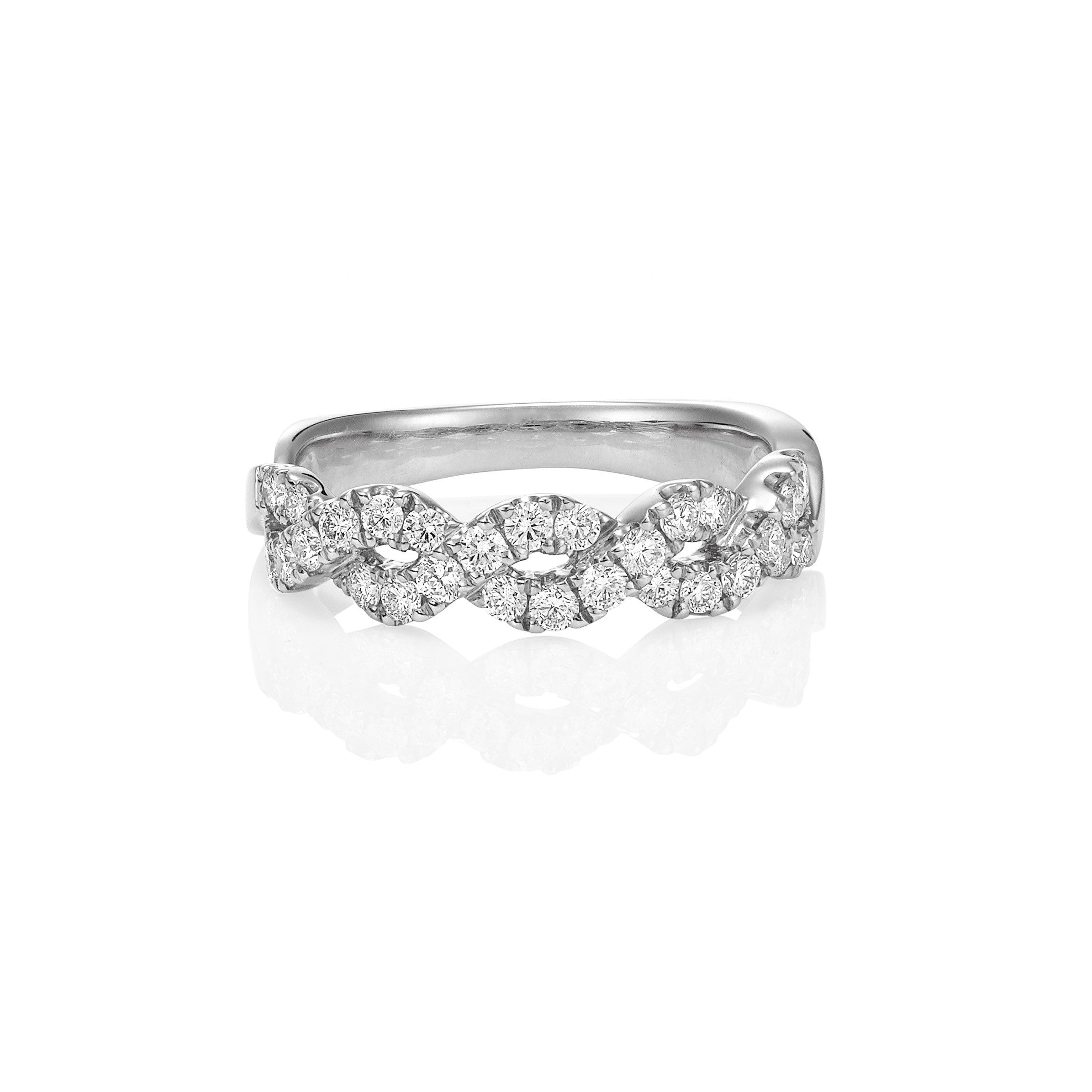 WHITE GOLD DIAMOND TWIST RING