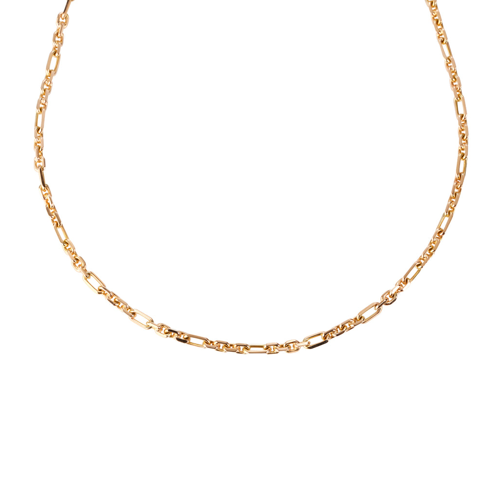 9CT YELLOW GOLD FIGARO NECKLACE