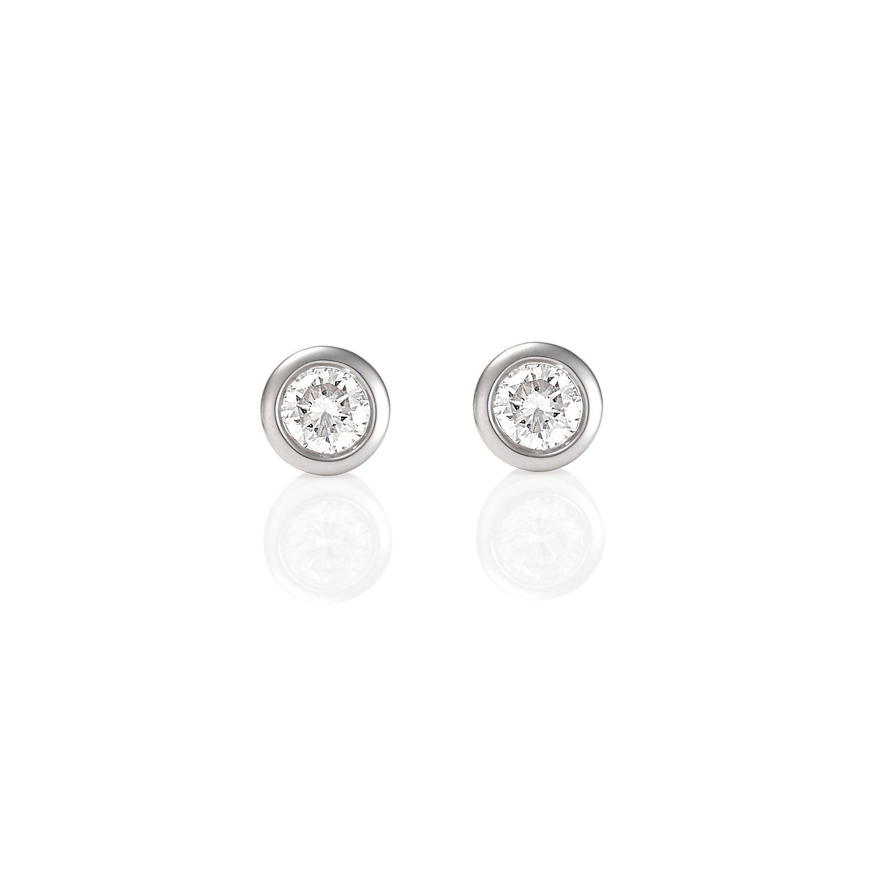 BEZEL SET DIAMOND STUDS