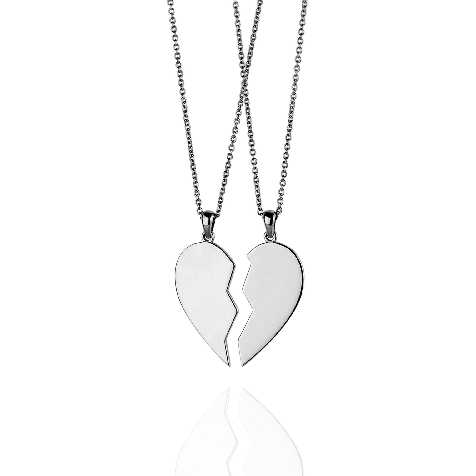 WHITE GOLD HALF OF MY HEART NECKLACES