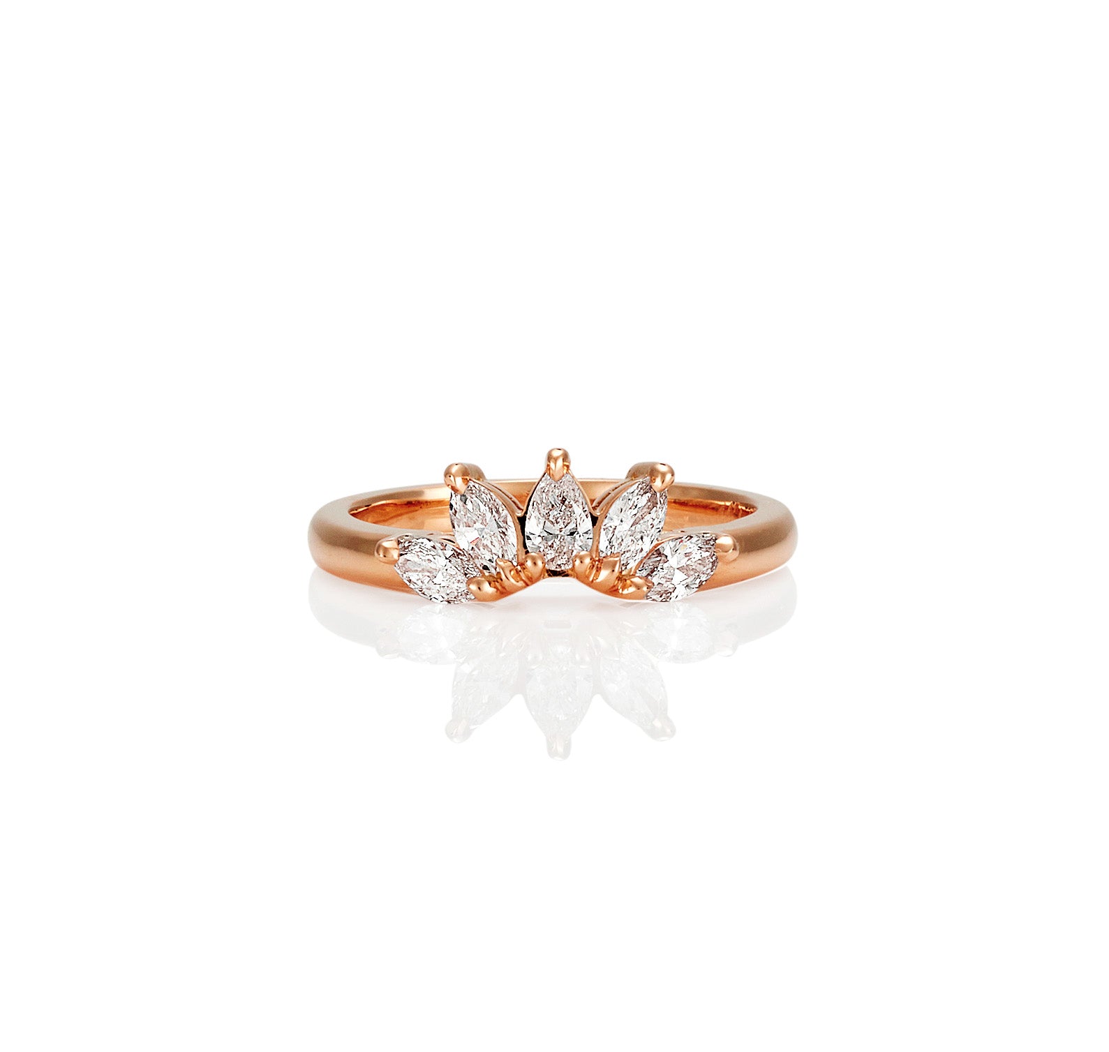 MEDIUM ROSE GOLD MARQUISE DIAMOND CROWN RING