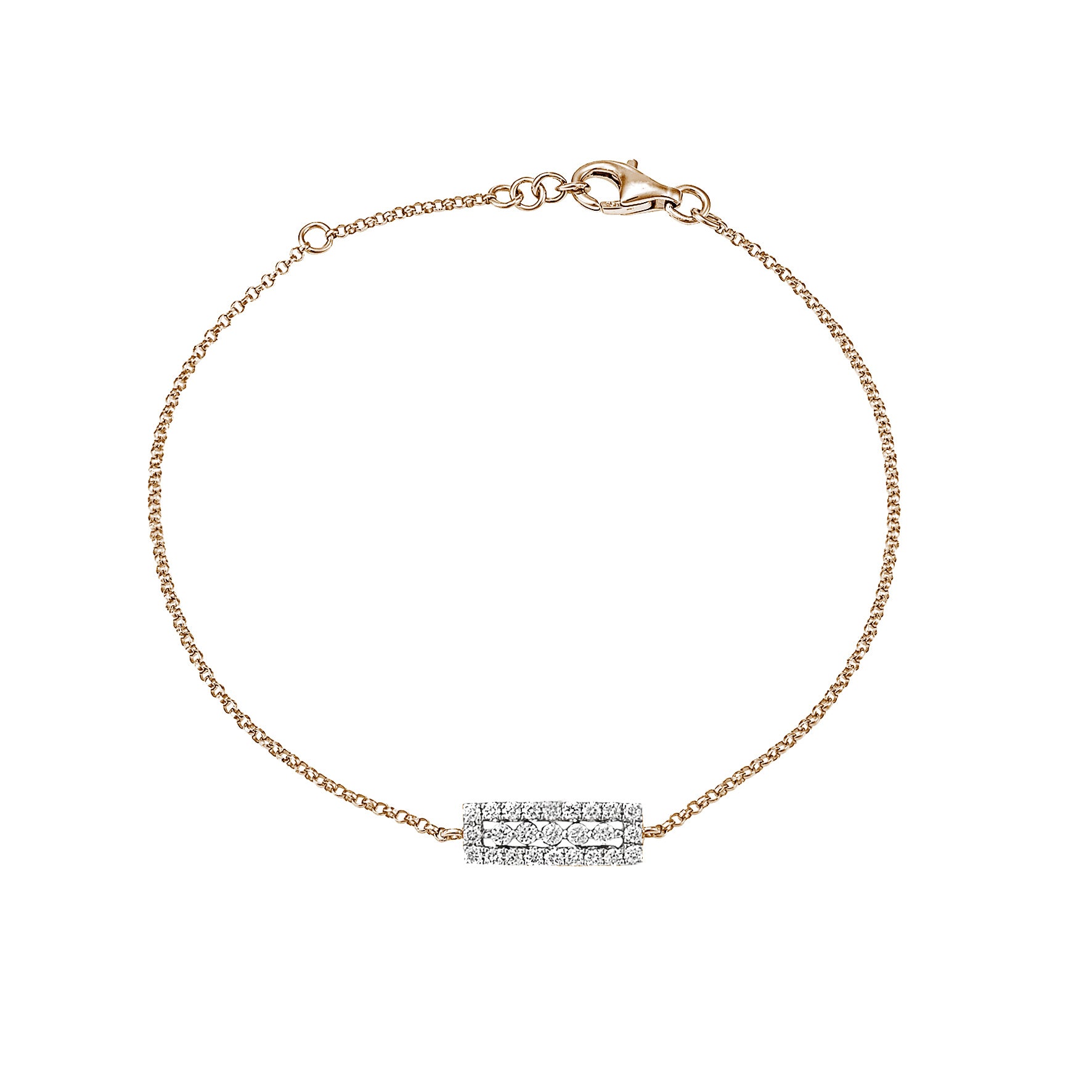 ROSE GOLD DIAMOND HALO BAR BRACELET