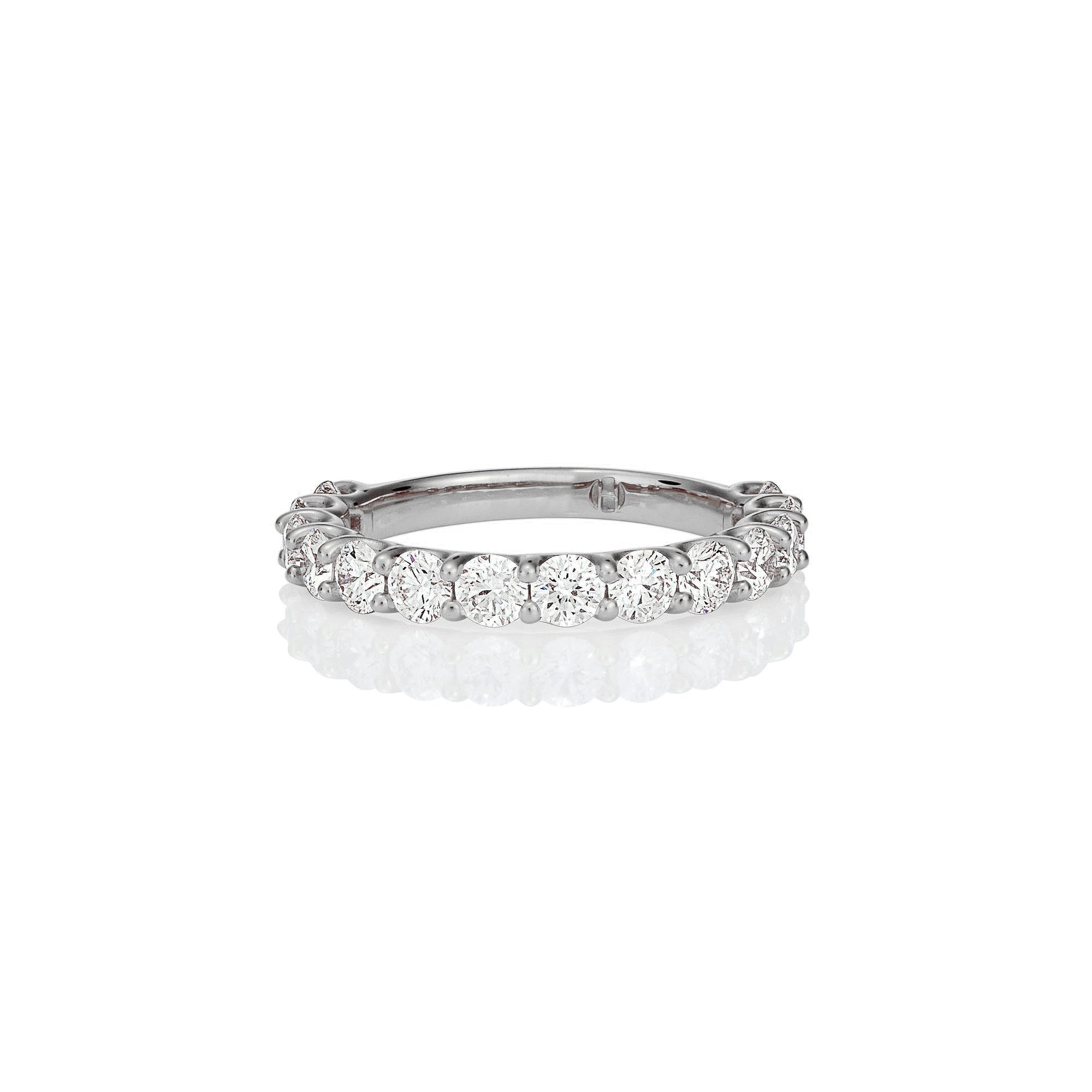 WHITE GOLD SHARED CLAW U-SHAPE DIAMOND RING 1.50ct