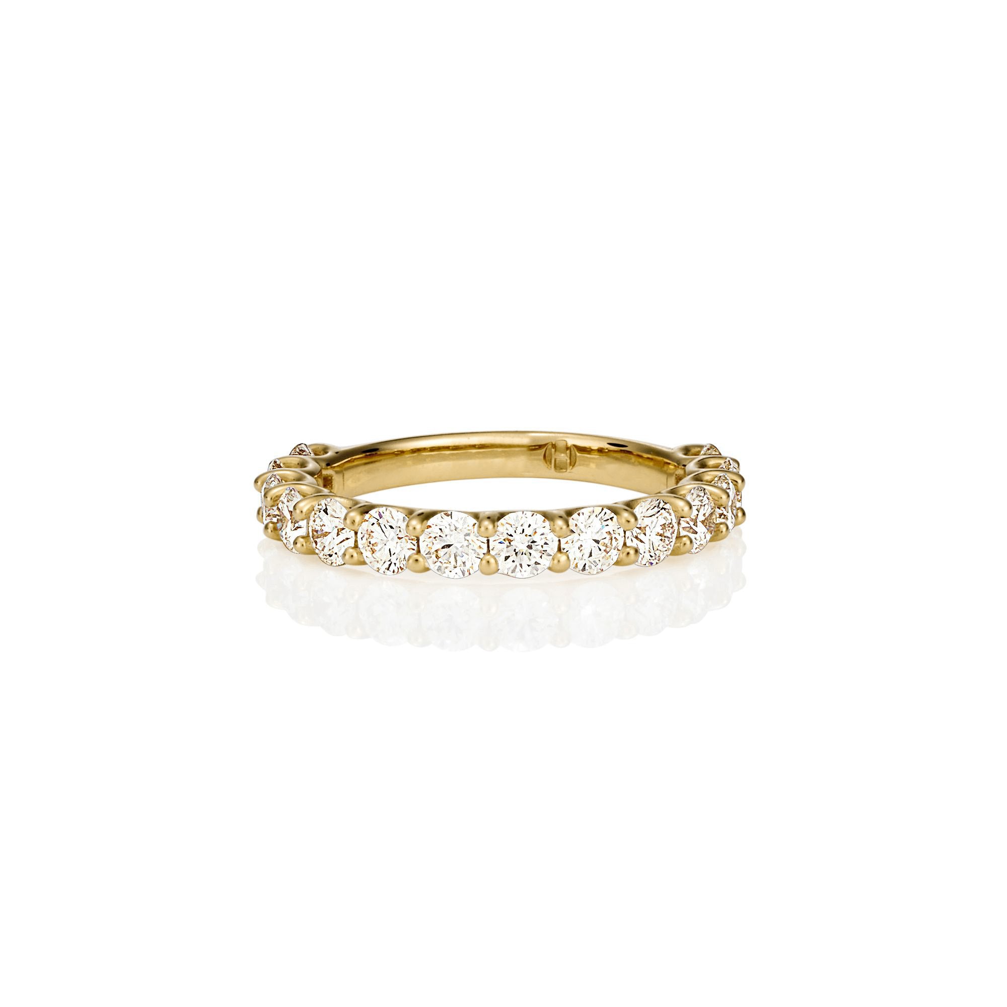 YELLOW GOLD SHARED CLAW U-SHAPE DIAMOND RING 1.50ct