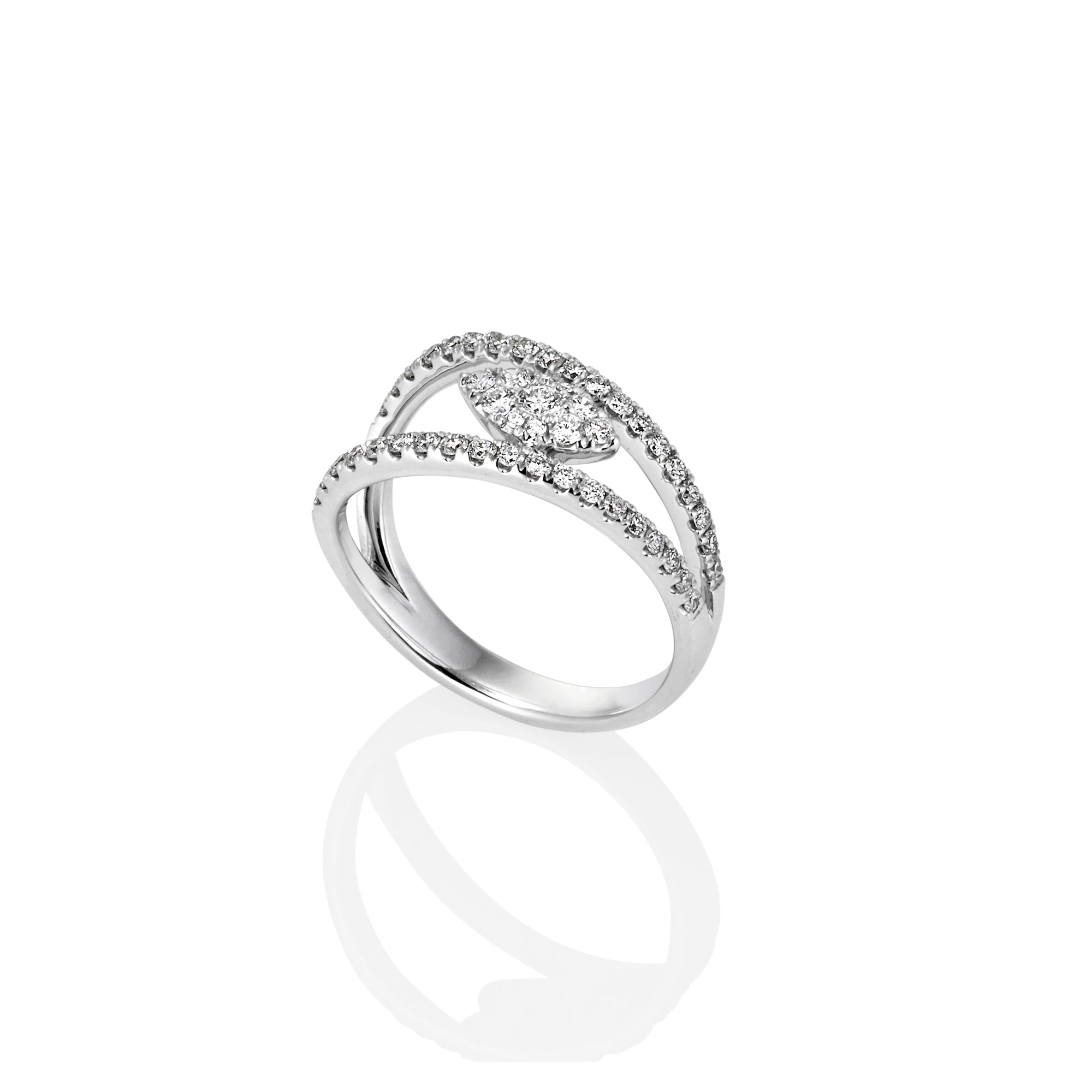 WHITE GOLD DIAMOND SPLIT RING