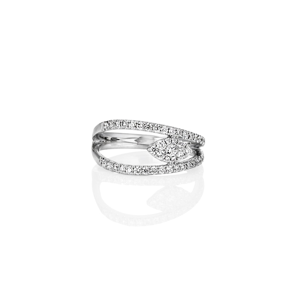 WHITE GOLD DIAMOND SPLIT RING