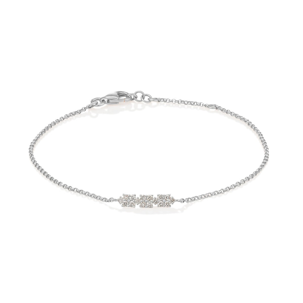 WHITE GOLD 3 IN A ROW BRACELET