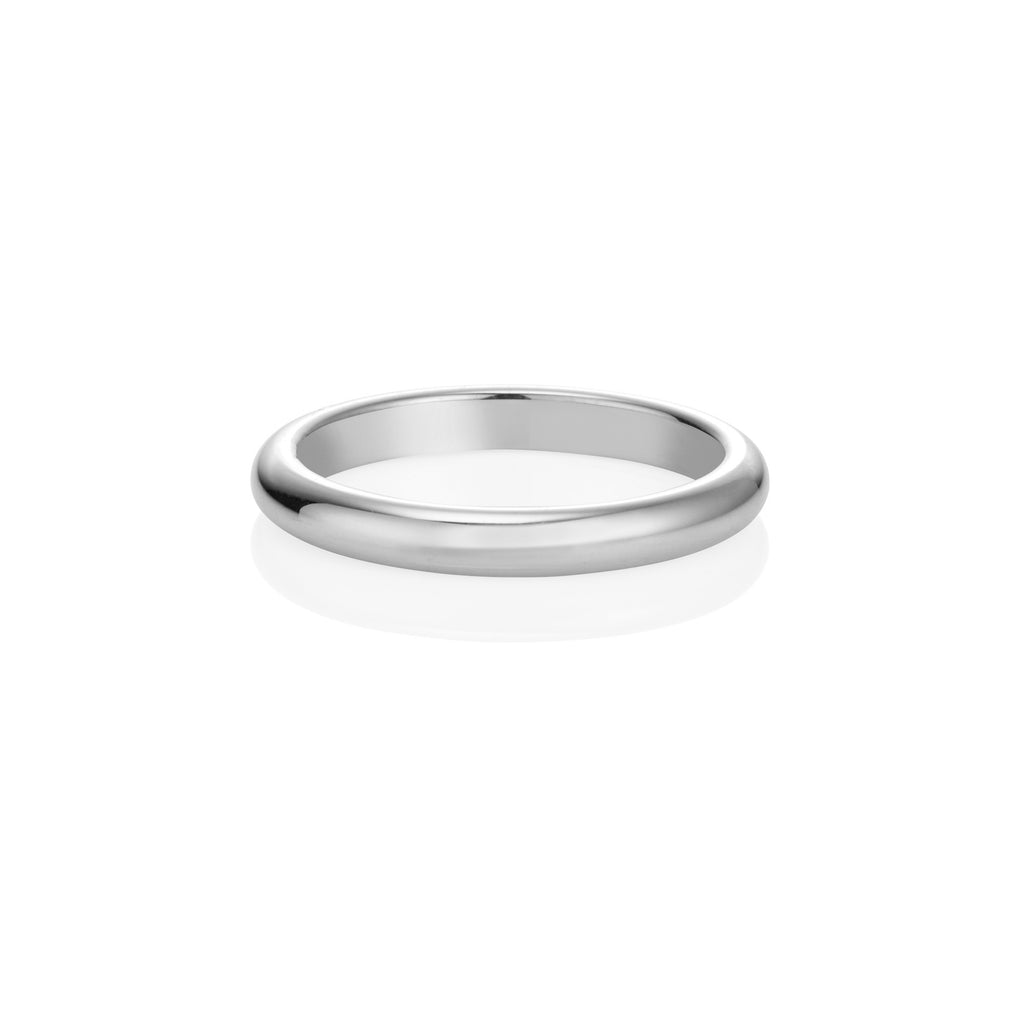 WHITE GOLD HALF ROUNDED BAND